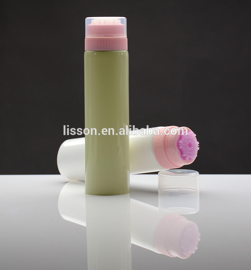 silicone brush head plastic tube for cosmetic packaging