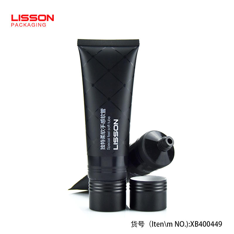 OEM empty makeup 120 ml black cosmetic tube squeeze lotion tube packaging for face wash