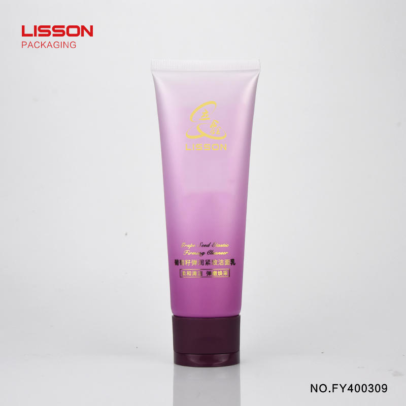 High quality empty flip top clear plastic soft tubes for cosmetic cream facial cleanser
