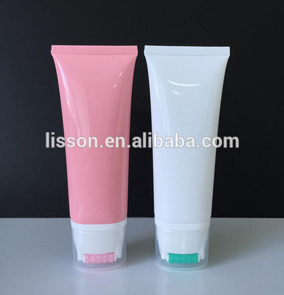 2 in 1 Oval brush and massage plastic tubes packaging for cosmetic usage