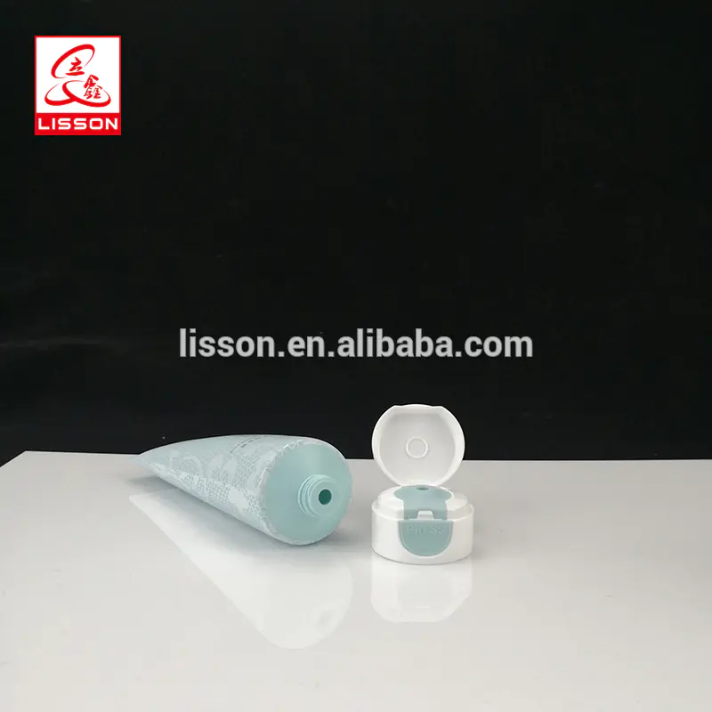 Facial Cleanser Cosmetic Plastic Tube With Press Open Flip Top Cap