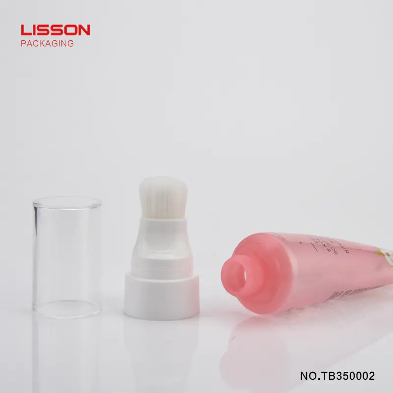 60ml Soft Brush Plastic Cosmetic Face Wash Packaging Tube With Brush Applicator