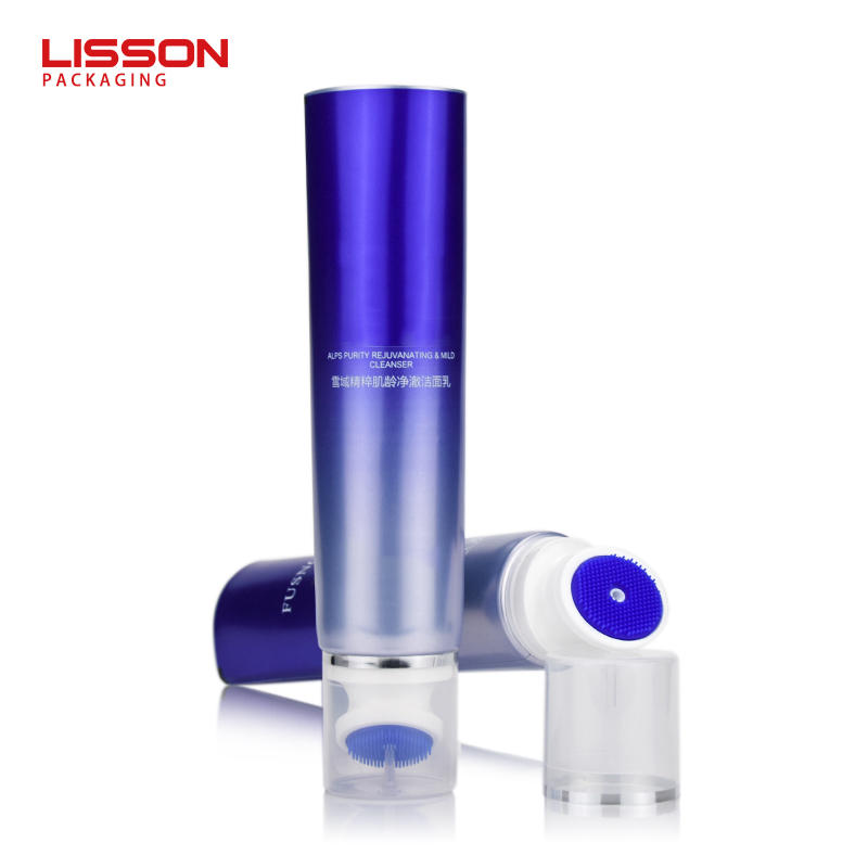 Indonesia hot sale cosmetic silicon brush plastic tube for facial cleanser