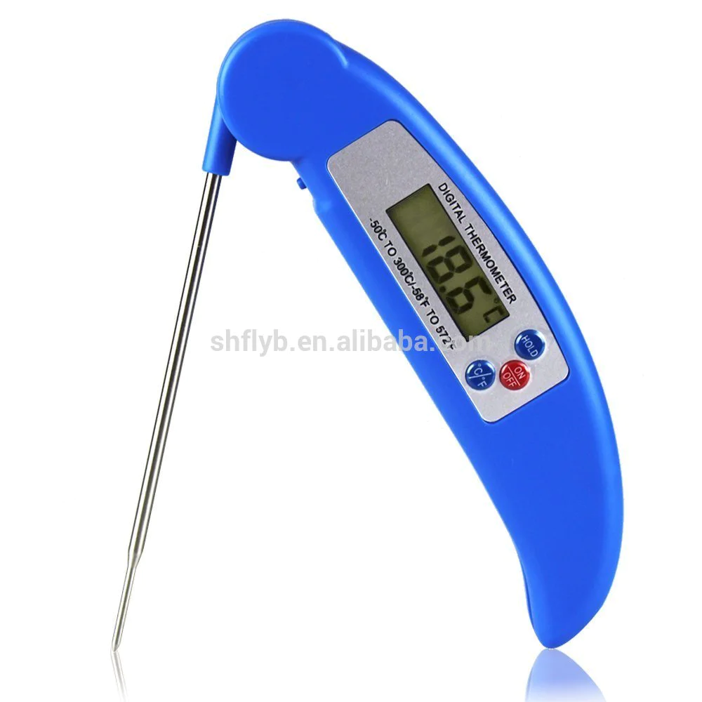 BBQ Thermometer Digital Food Thermometer for Grill Cooking Meat Kitchen Candy with LCD Screen Blue