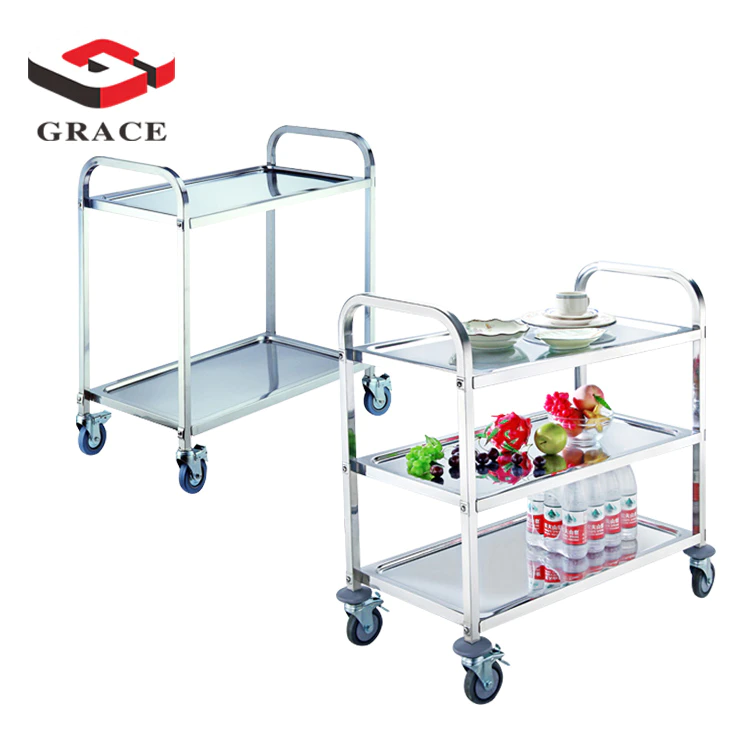 Commercial Kitchen Buffet Service Equipment Stainless Steel Restaurant Food GN Pan Service Carts