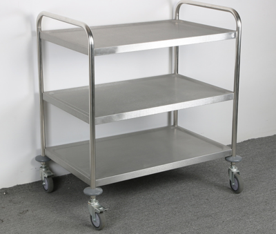 Restaurant Bowl Pickup And Delivery Service Cart Hotel Restaurant Stainless Steel Three-layer Hand Cart