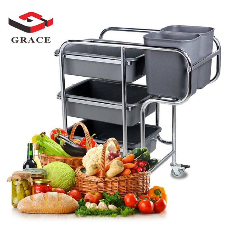 Hotel Restaurant Dish Collection Trolley Plastic Service Cleaning Cart Dish Collection Trolley