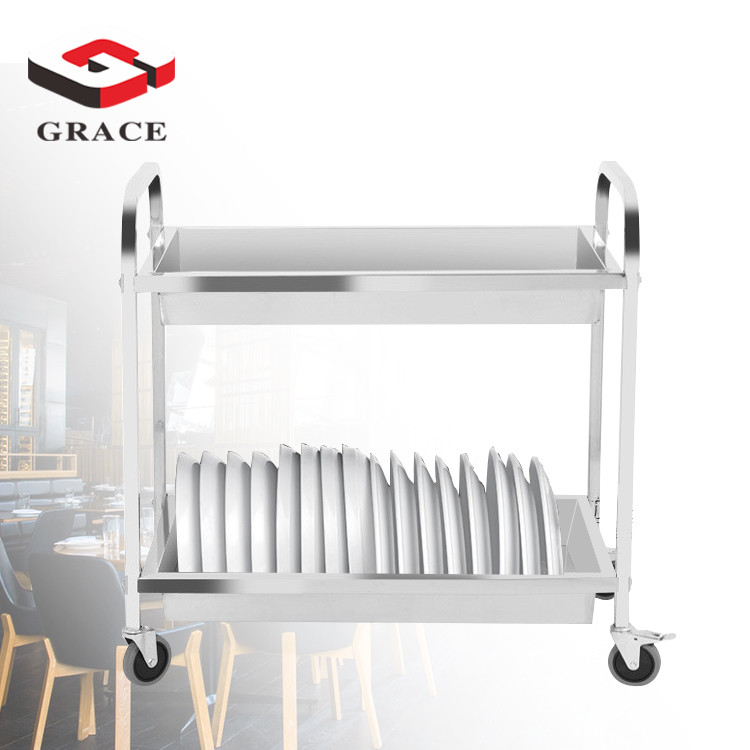 Hotel Service Hand Trolley Foldable Stainless Steel Platform Trolley