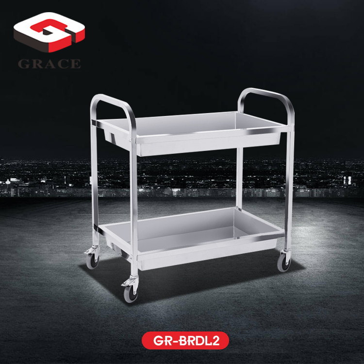 Kitchen hotel application Stainless Steel dishes collecting trolley