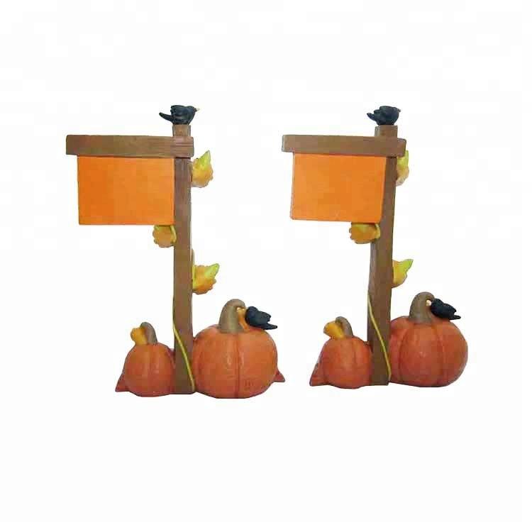 Funny Pumpkin and Flag Figurine Resin Crafts Decorations for Thanksgiving Gift