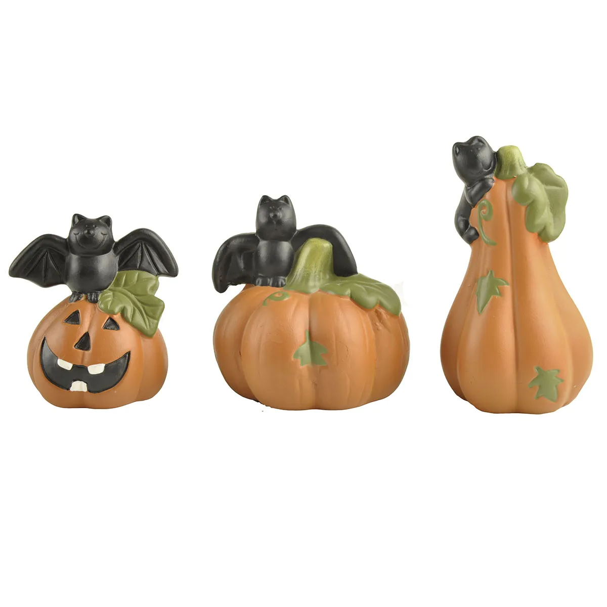 Kawaii Pumpkin With Bat & Cat for Sculpture Halloween Table Decor Resin Molds