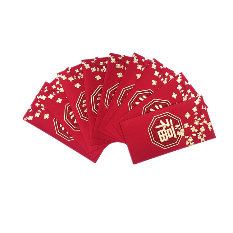 2020 Customized6 Different Designs Chinese New Year Red Pocketwholesale cheap price Envelope With Hot Stamping Design