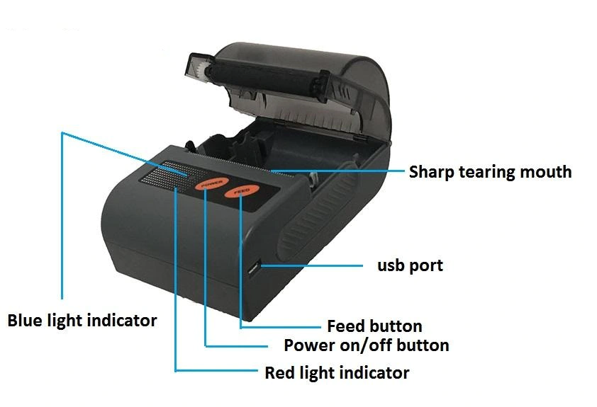 Thermal Ticket Mini Printer Bluetooth for Printing Logistics Label Stickers