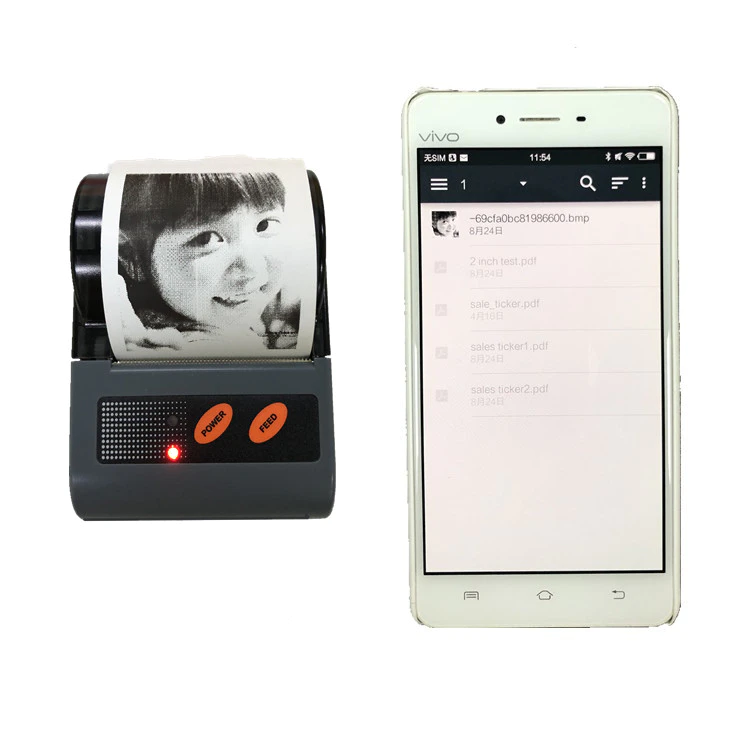 QR Code Supported Min Bluetooth Thermal Printer for Android iOS Smartphone