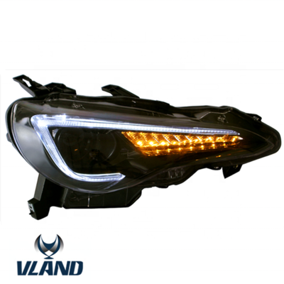 Vland manufacturer for car accessory 86 headlight for 2013-2018 for BRZ headlamp 2013-2018 LED head lamp with moving signal +DRL