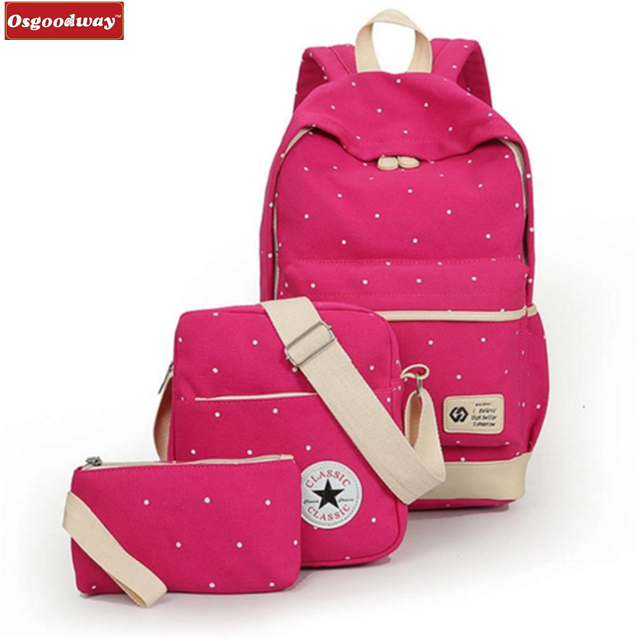 Osgoodway Hot Sale Composite Bags School Backpack Shoulder Bag Fashion High Quality Canvas School Bag New Satchel Rucksack