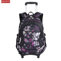 Osgoodway New Products Waterproof Trolley Child Girl's Backpack School Bags with Wheeled Trolley Rolling