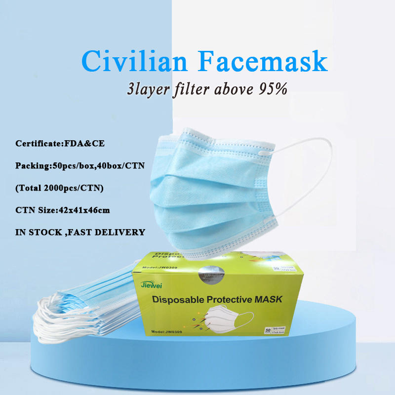 Disposable 3layer Face Mask Supplier Anti-Dust Face Mask