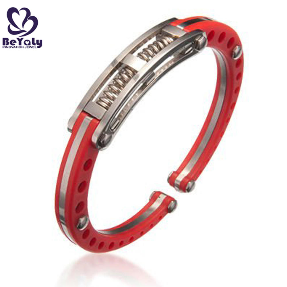 product-BEYALY-Blue painting cheap stainless steel nail bracelet bangle-img-2