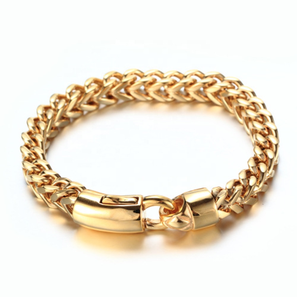 European And American Stainless Steel Bracelet Gold, Men's Accessories Wholesale, Fashion Powerful Keel Bracelet Gold