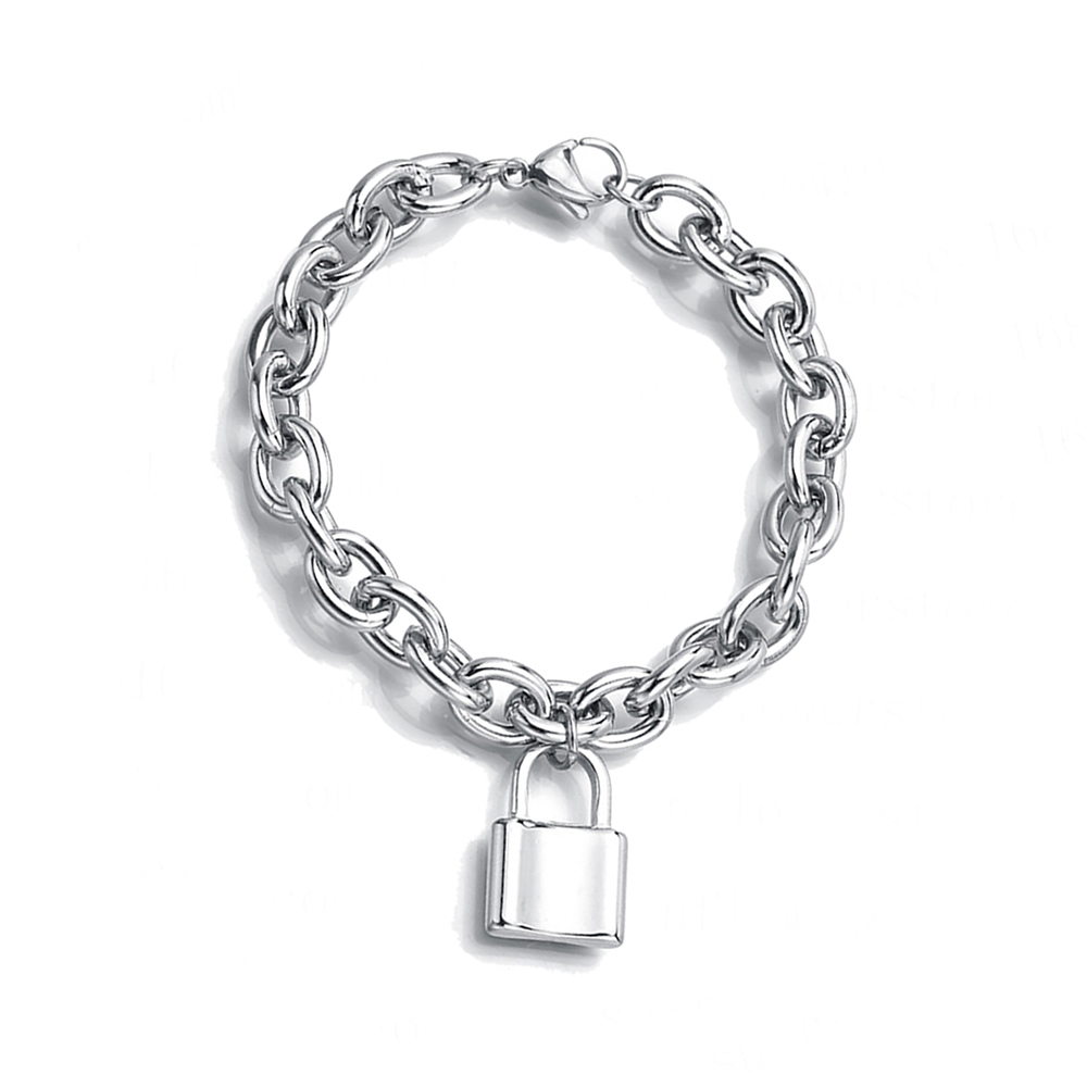 Thick Chain Stainless Steel Personalized Lock Bracelet, Ins Cool Style Men And Women Couples Accessories E-Commerce Sales