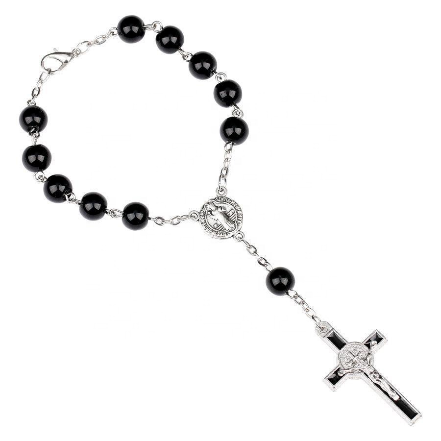 Simple Design Beads Cross Charms Catholic Bracelets