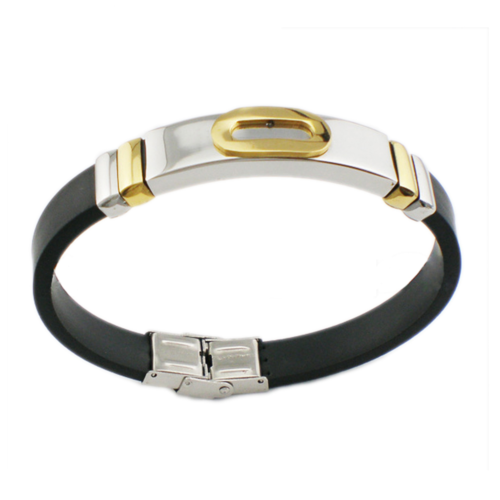 Black rubber shiny wholesale copper magnetic bracelets
