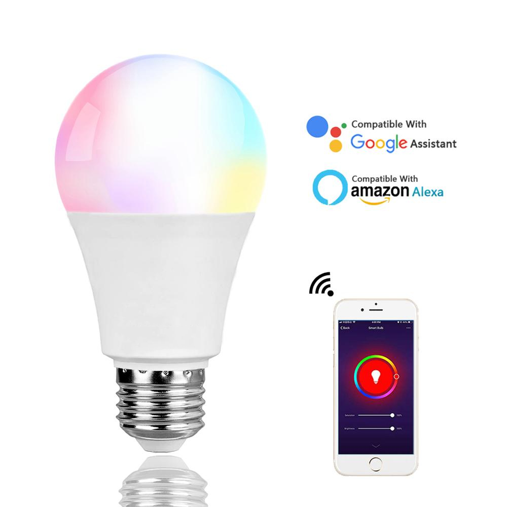 9W Smart LED Light Bulb Wifi 16 Million RGB Color Changing Tuya Smart LED Bulb Light Work with Alexa Google