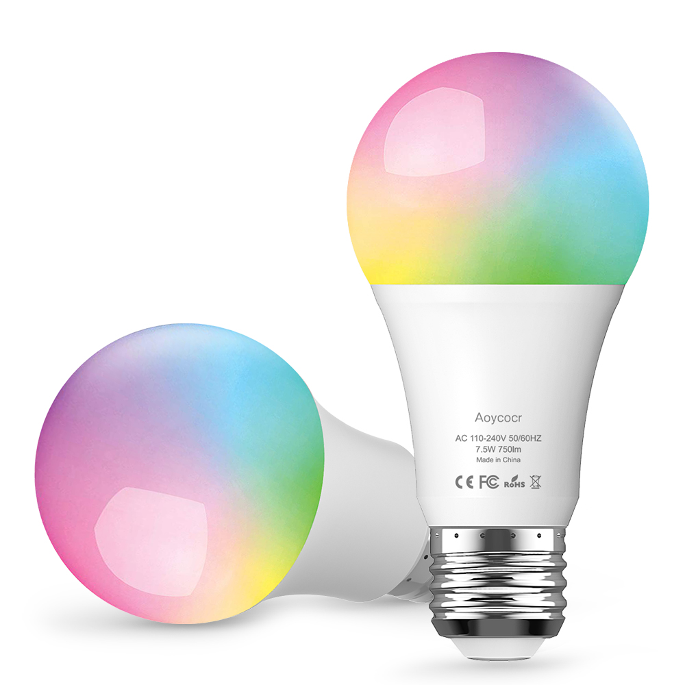 Alexa Google Assistant IFTTT Echo Amazon Supplier A60 LED WiFi Bulb Light RGB Smart Alexa WiFi Smart Bulb