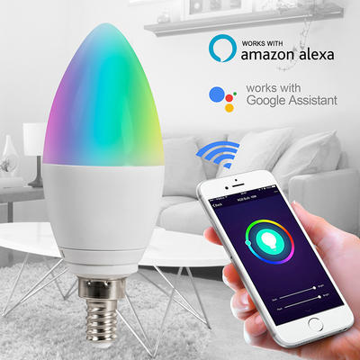 2020 Wifi Smart E14 Base 4W LED Candle Light Bulb for Indoor Smart Google Home