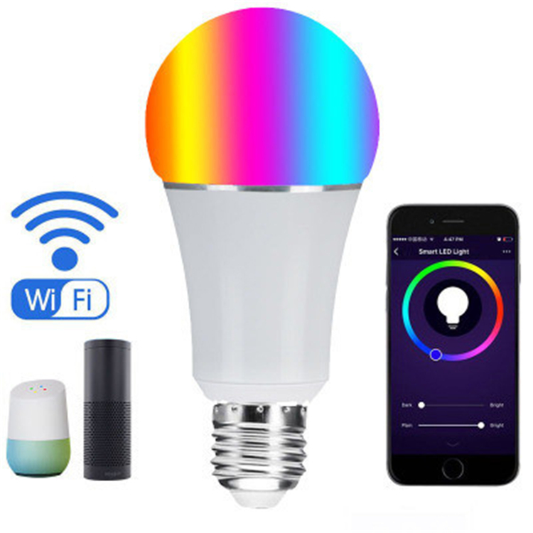 Factory Wholesale Dimmable smart bulb google home Compatible WiFi Remote Light alexa smart bulb
