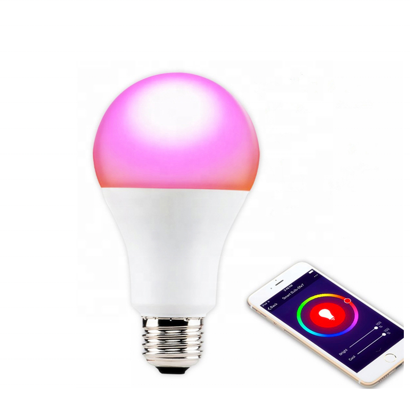 Dimmable Color Changing LED Light Bulb, Smart WIFI RGB 10W SMD LED Bulb A60 A19 Raw Materials Led
