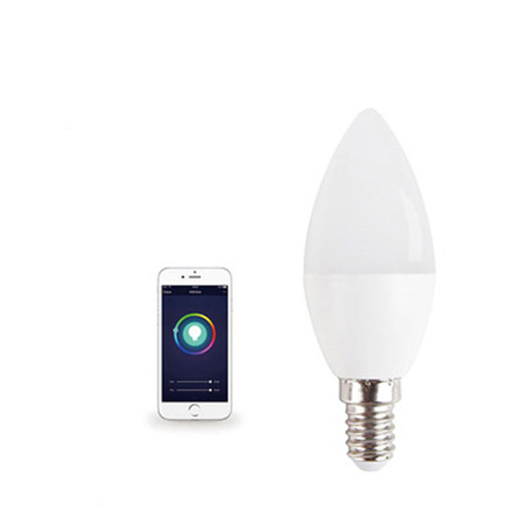 Tuya app wifi Control 5W E14 RGBW Wifi Smart Candle Light Bulb