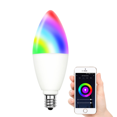 WiFi Smart Bulb LED 5W 6W RGB E14/E12/E27/B22 Color Changing Light Bulb Voice Remote App Control Work with Alexa Google Home