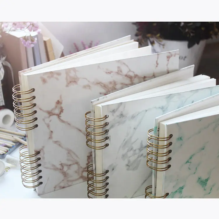 Marble design Pu Leather Hardcover Scrapbook Photo Album for Mariage