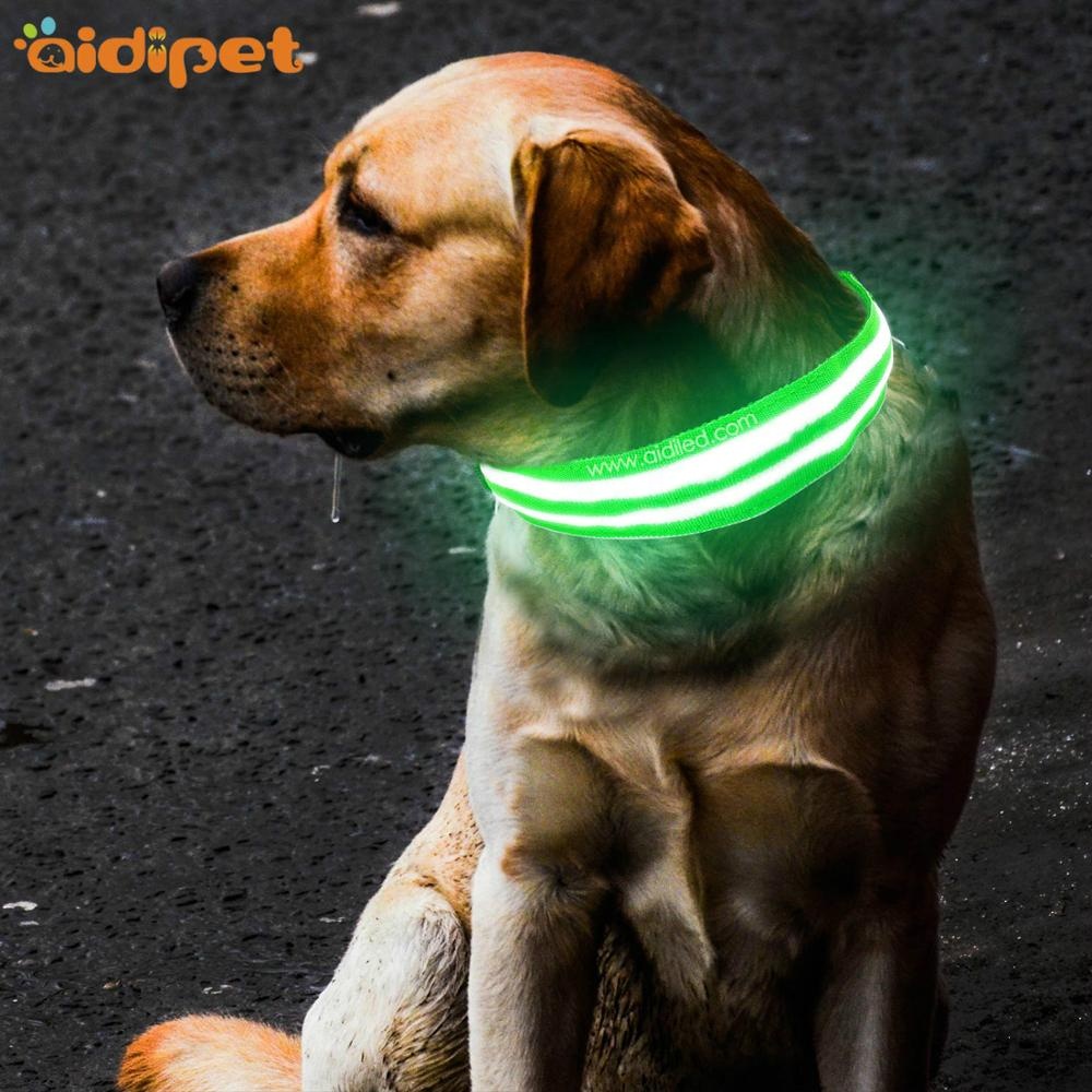 Classic Fual Optical Fibers Flashing Dog Collar Light Led Dog Collar for Pet Night Safety Custom Logo Top Sell Led Dog Collar