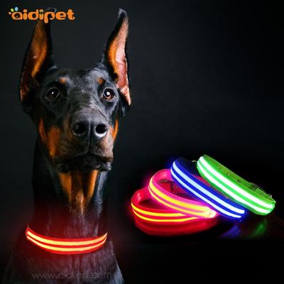 Metal Pin Buckle Led Dog Collar USB Rechargeable Flashing Dog Collar Light Match with Dog Harness HIgh Quality Led Pet Collar