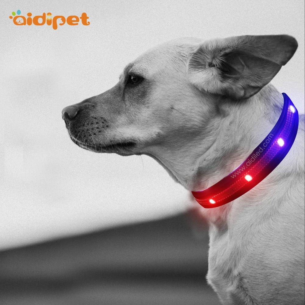 RGB Rainbow Led Dog Collar Pet Collar with Colorful Led Light Multiple Modes Flashing Dog Safety Collar Manufacturer