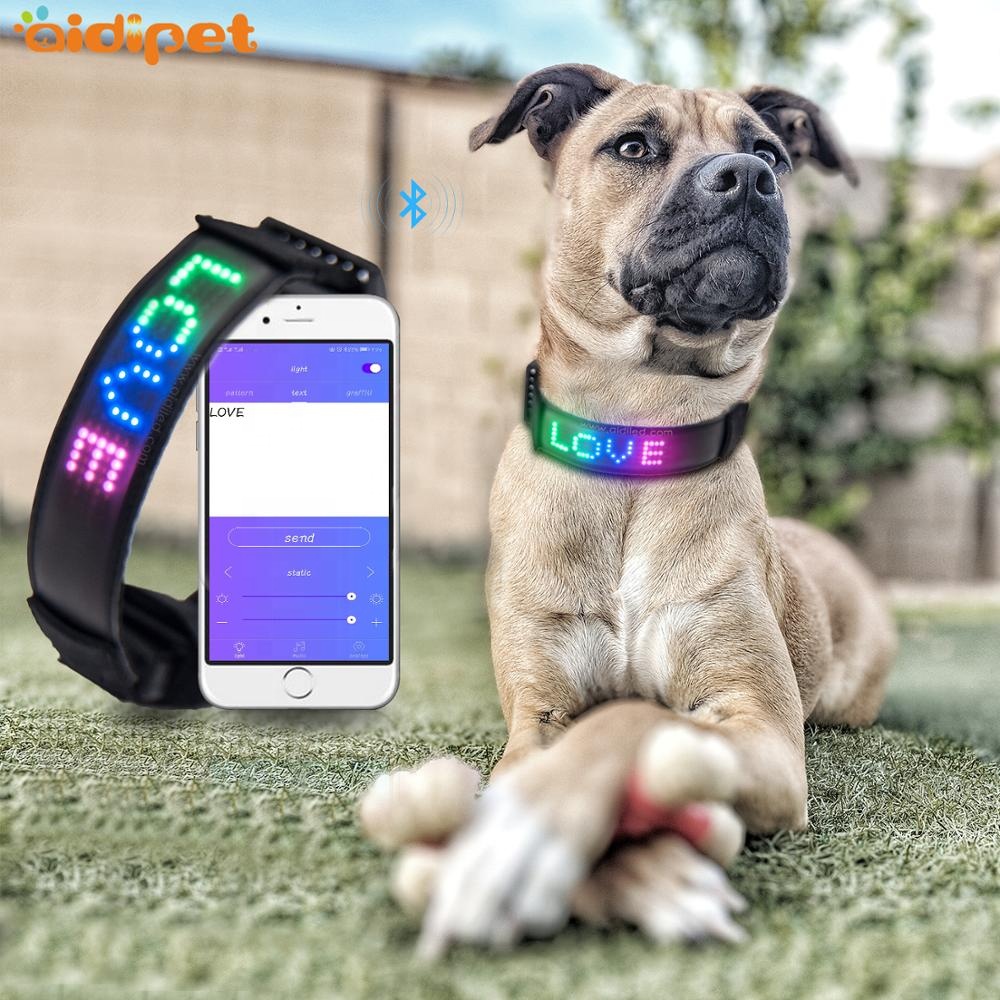Newest APP Bluetooth Connect LED Dog Collar with Screen
