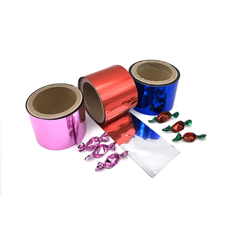 factory high quality customize colorful metallized twist film wrapper for candy