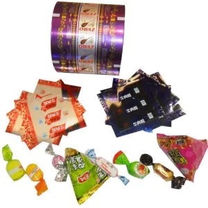 KOLYSEN Custom printed food grade High quality pvc metalized twist film for candy wrapper Wholesale