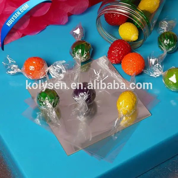 China supplier Custom logo food grade plastic film milk candy twist film