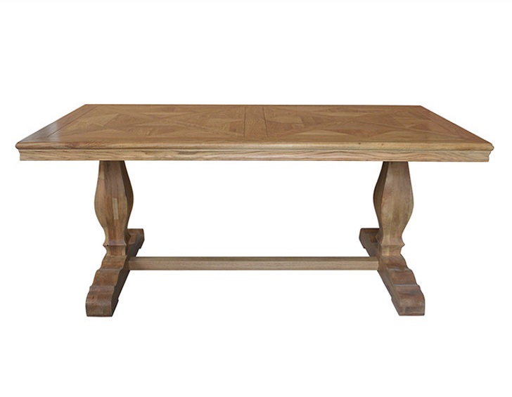 French antique style oak dining table with parquet topT159-200P