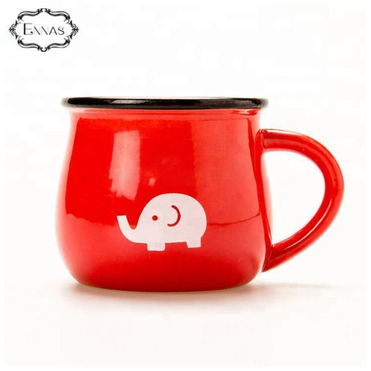 Custom Logo Printed Colorful Ceramic Coffee Milk Mugs