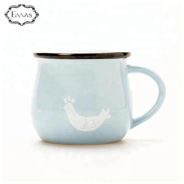 Custom Logo Printed Colorful Ceramic Coffee Milk Mugs