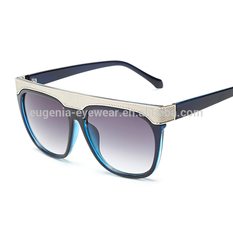Eugenia Diseño especial Reciclado PlasticVintage Piso Top Plano Lente de ArtFrame Sunglasses UV400