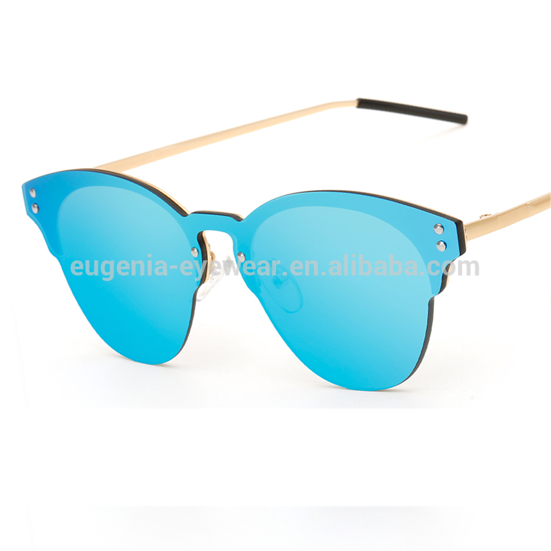 20208 marco de metal moda mujeres gafas de sol espejo gafas de sol