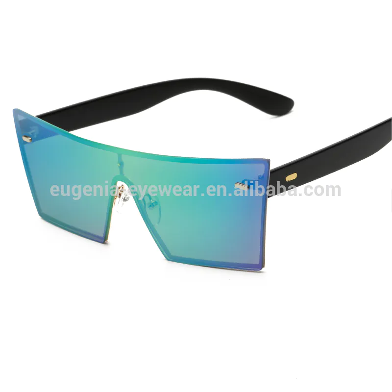 EUGENIA high quality new brand square frame one piece lens unisex fashion sunglasses women