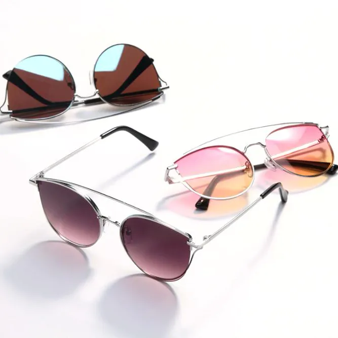 EUEGNIA 2020 wholesale latest style stainless steel frame high quality mirror sunglasses