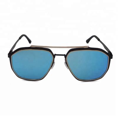 Hot selling elegant stylish metal blue exquisite wholesale custom sunglasses